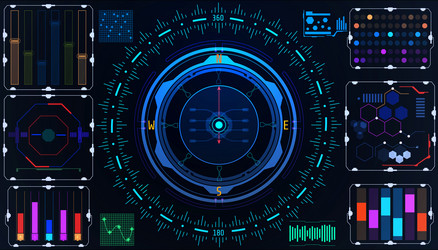 hud futuristic element ui virtual interface vector image