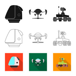 isolated object of mars and space sign collection vector image