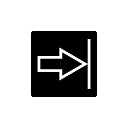 right arrow icon with rectangle suitable for open vector image
