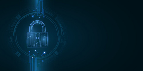 security futuristic lock in user interface vector image
