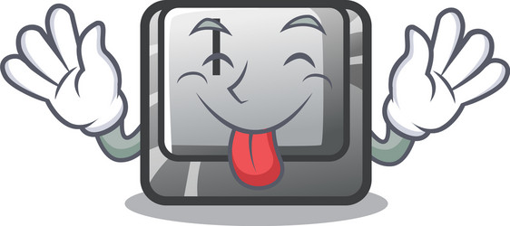 Tongue out button i isolated in cartoon vector