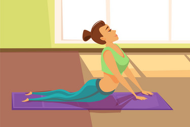 woman yoga practicing flat Vector Image