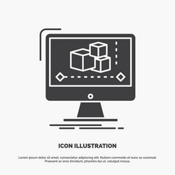 animation computer editor monitor software icon vector image