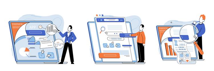 application testing metaphor software vector image