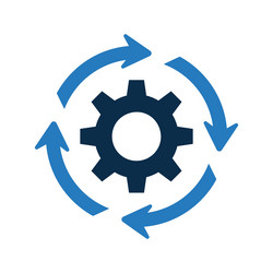 Executing management processing icon Royalty Free Vector