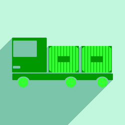 flat with shadow icon and mobile application car vector image