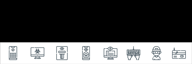 hacker line icons linear set quality vector image