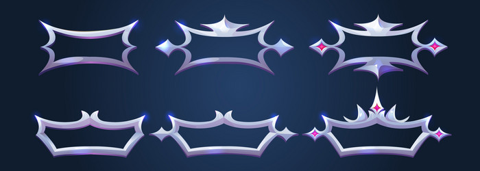medieval ui game frame metal border for button vector image