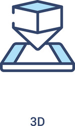 3d concept 2 colored icon simple line element vector image