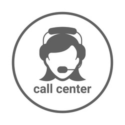 Call center customer support icon gray graphics vector