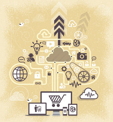 communication in the global computer networks vector image