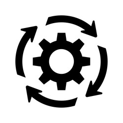 Executing management processing icon Royalty Free Vector