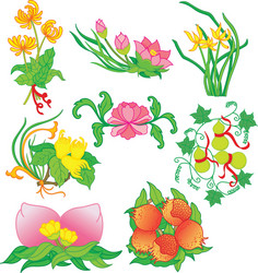 oriental flowers Vector Image