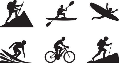Outdoor Activity Silhouettes Vector Image