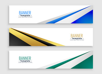 pack of three abstract website header layout vector image