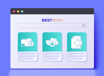set add cloud unknown document folder and next vector image