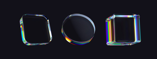 set of 3d transparent glossy abstract primitives vector image