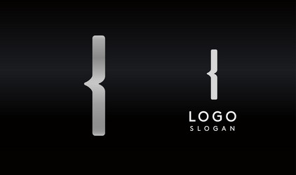 stylized letter i with sharp abstract cuts like vector image