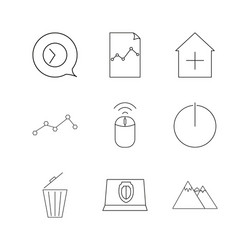 web linear icon set simple outline icons vector image