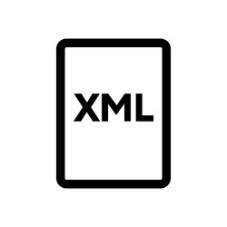 xml file icon line isolated on white background vector image