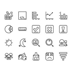 Application icon set design line style part 1 Vector Image