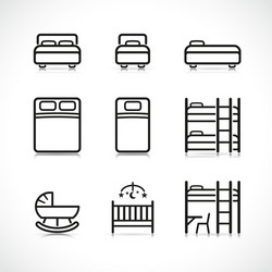 Bed icons set Royalty Free Vector Image - VectorStock