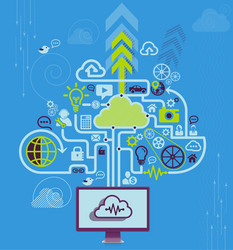 communication in the global computer networks vector image
