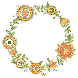 floral wreath decorative frame vector