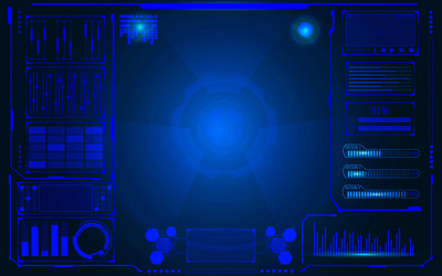 hud hi technology user interface control panel vector image
