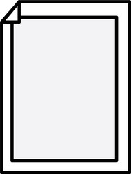 line paper with sheet bent object design vector image