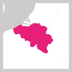 map belgium pink highlighted with neighbor vector