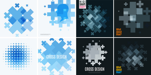 abstract design elements with cross vector image