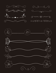 Collection of handdrawn bordersunique swirls vector