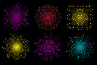 colorful bright lattice shape molecular structure vector image
