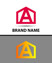 letter a logo with home icon vector