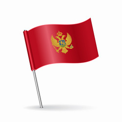 montenegrian flag map pointer layout vector image