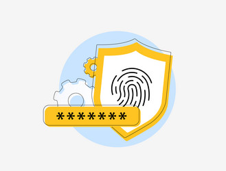 passwordless authentication with biometric vector image