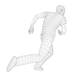 Wire frame running man vector