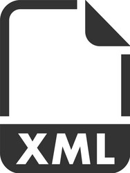 Xml file format icon vector