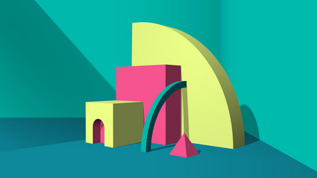 abstract yellow 3d objects or elements vector image