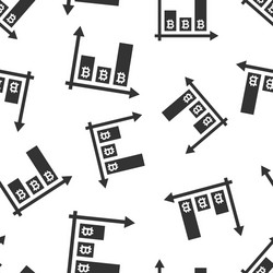 bitcoin growth icon in flat style blockchain vector image