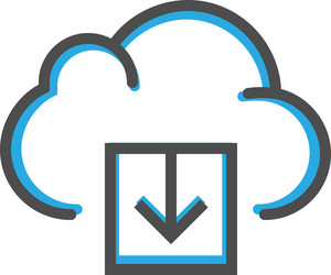 Cloud computing icon design interaction line vector