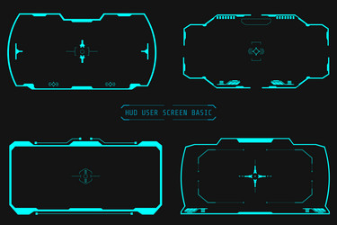hud futuristic ui screen basic elements set vector image