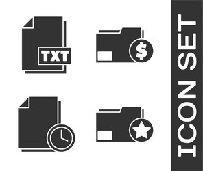 set document folder with star txt file vector image