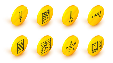 set line search on computer screen hexagram vector image