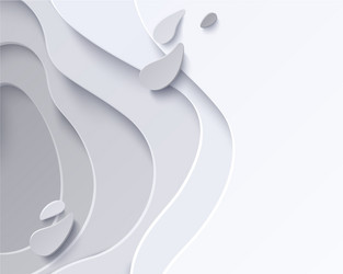Abstract white background with wave paper layers Vector Image