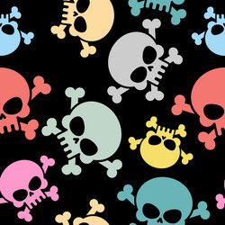 Skull and Bone Seamless Pattern vector image