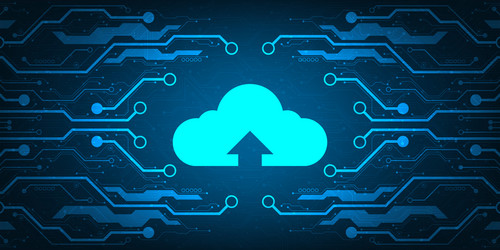 cloud network uploading various information vector image