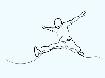 Continuous line drawing happy jumping man Vector Image