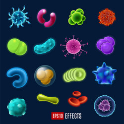 Bacteria germs and viruses collection Royalty Free Vector